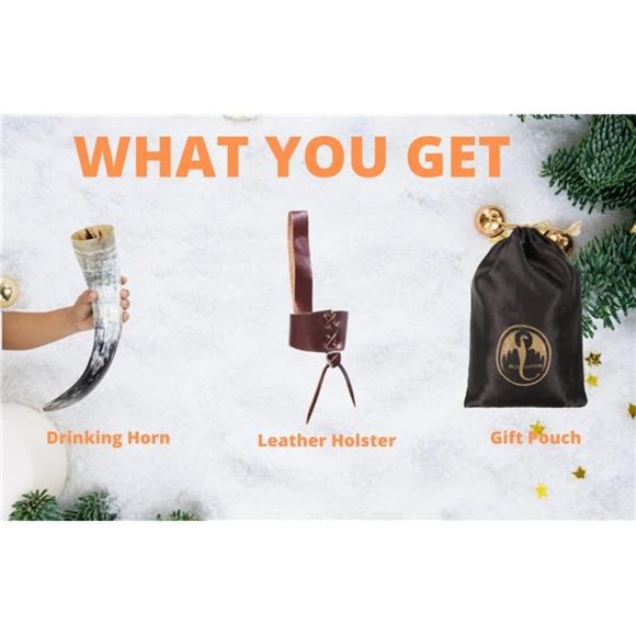 Viking Drinking Horn - 12 Inch with Leather Holster | 100% Authentic Handmade - Picture 9 of 12